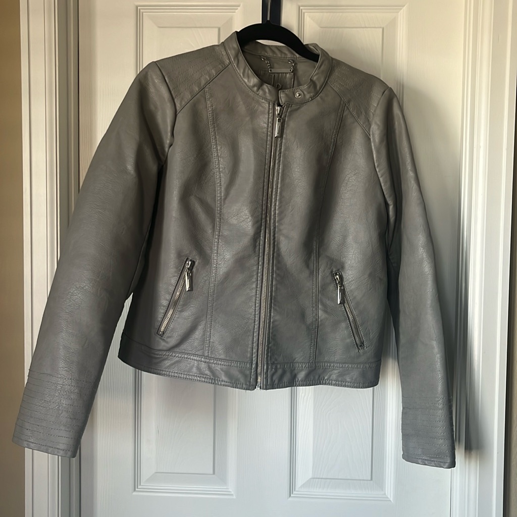 Gray Pleather Jacket